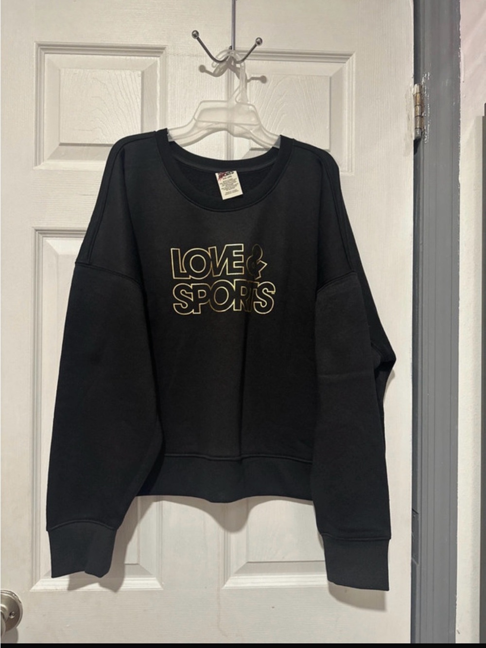 LOVE & SPORTS Black Crewneck Sweatshirt by